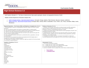 HS Earth Standard 3.3 Plate Tectonics