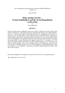 Hope springs eternal… French bondholders and the Soviet