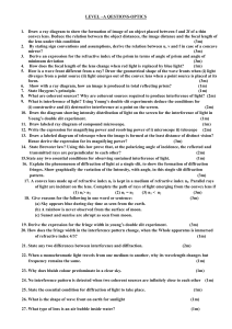 LEVEL –A QESTIONS-OPTICS 1. Draw a ray diagram to show the