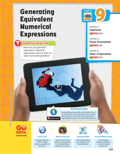 Generating Equivalent Numerical Expressions