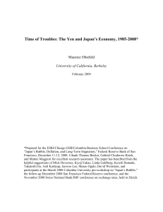 Time of Troubles: The Yen and Japan`s Economy, 1985