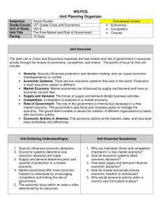 Unit 6: The Free Market and Role of Government