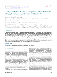 An Updated Mini Review on Grapefruit: Interactions with Drugs