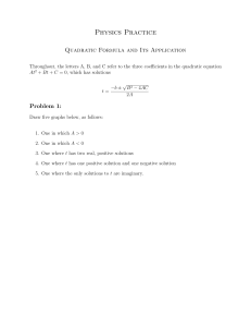 Physics Practice: quadratic formula