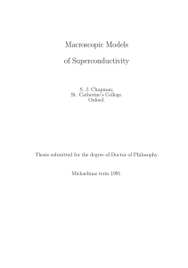 Macroscopic Models of Superconductivity