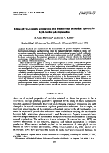 Chlorophyll a specific absorption and fluorescence excitation