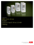 ABB micro drives - ACS55, 0.25 to 3 hp/0.18 to 2.2 kW, Catalog