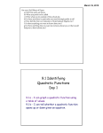 9.1 Identifying Quadratic Functions Day 1