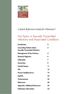Hot Topics in Sexually Transmitted Infections and Associated