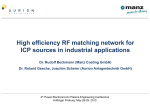 High efficiency RF matching network for ICP sources in