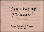`Sing We At Pleasure` Thomas Weelkes