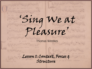 `Sing We At Pleasure` Thomas Weelkes