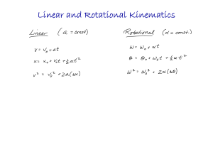 Linear and Rotational Kinematics