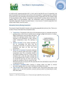 Fact Sheet 1: Evotranspitation