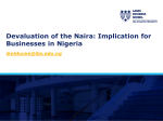 Devaluation of the Naira: Implication for Businesses in Nigeria