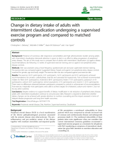 Change in dietary intake of adults with intermittent claudication