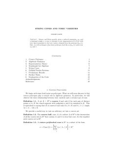 STRING CONES AND TORIC VARIETIES Contents 1. Convex