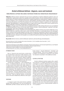 Alcohol withdrawal delirium-diagnosis, course and treatment