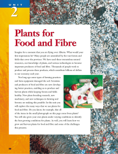 Plants for Food and Fibre Plants for Food and Fibre