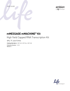 mMESSAGE mMACHINE® Kit User Guide