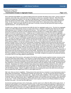 Unanticipated Changes in Aggregate Supply Page 1 of 3