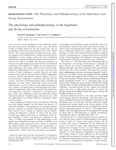 The physiology and pathophysiology of the hyperbaric and diving