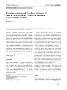 Two-phase extinction of “Southern Hemispheric” birds in the