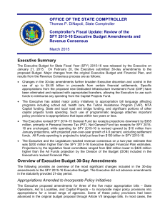 Review of the SFY 2015-16 Executive Budget Amendments and