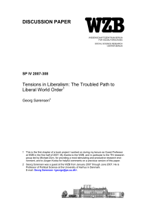 Tensions in Liberalism: The Troubled Path to Liberal World Order
