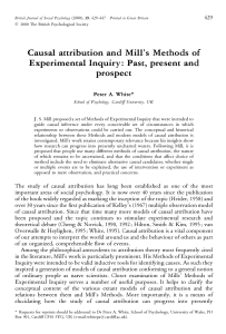 Causal attribution and Mill`s Methods of Experimental Inquiry: Past