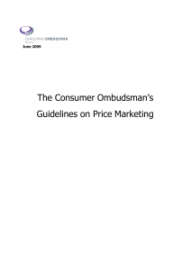 The Consumer Ombudsman`s Guidelines on Price Marketing