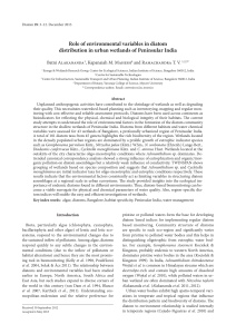 Role of environmental variables in diatom distribution in urban