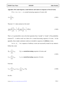 Limit Supremum, Limit Infimum and Limit of a Sequence of Sets