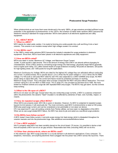 Photocontrol Surge Protection 1. ALL ABOUT MOVS 1.1 What is a