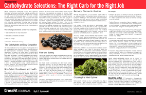 Carbohydrate Selections: The Right Carb for the Right Job