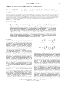 Inhibition of Trypanosoma c ruzi Hexokinase by Bisphosphonates