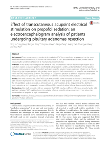 Effect of transcutaneous acupoint electrical stimulation on propofol
