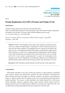 Pseudo-Replication of [GADV]-Proteins and Origin of Life