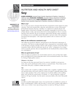 Nutrition and Health Info Sheet: Soy
