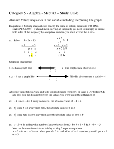 Category 5 - Algebra - Meet #3 – Study Guide