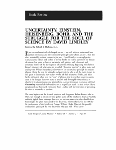 uncertainty: einstein, heisenberg, bohr, and the struggle for the soul