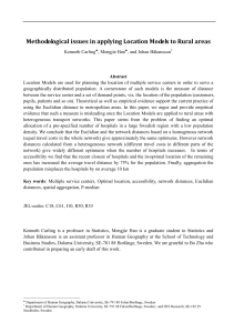 Methodological issues in applying Location Models