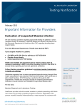 Evaluation of suspected Measles infections