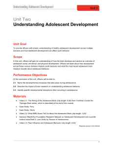 Unit Two Understanding Adolescent Development