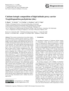 Calcium isotopic composition of high-latitude