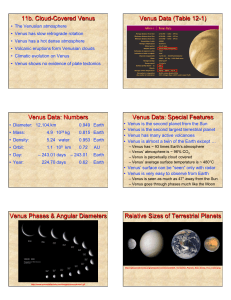 11b. Cloud-Covered Venus Venus Data (Table 12