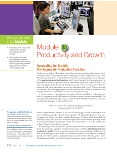 Module 38 Productivity and Growth