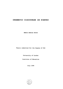 Dramatic discourse in poetry - IOE EPrints