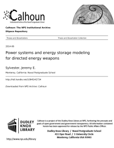 Power systems and energy storage modeling for directed energy