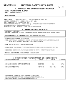 MATERIAL SAFETY DATA SHEET